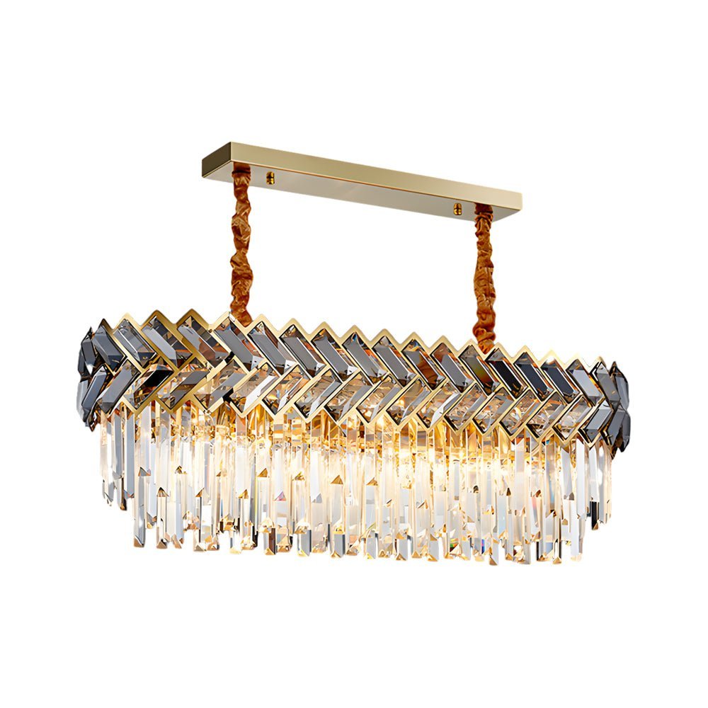 Modern LED Dimmable Dining Room Crystal Chandelier – Round or Rectangle