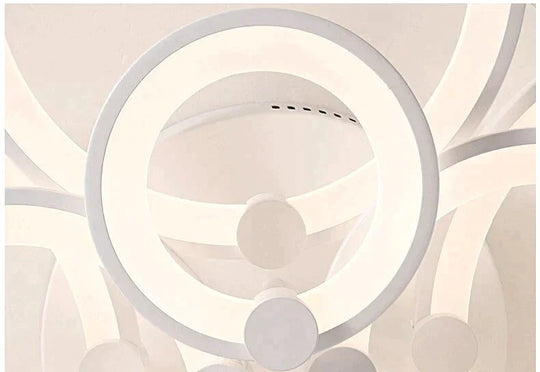 Modern LED Rings Ceiling Lamp For Kitchen Living Room Study Room Bedroom Dimmable+Remote Control   Geometry  Fixtures