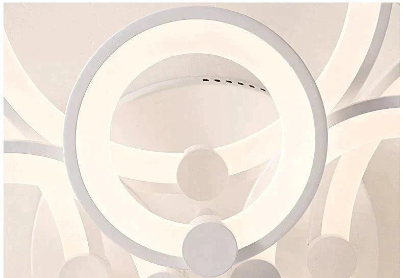 Modern LED Rings Ceiling Lamp For Kitchen Living Room Study Room Bedroom Dimmable+Remote Control   Geometry  Fixtures