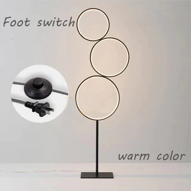 Modern Minimalist LED Ring Floor Lights Lighting Art Deco Home Floor Lights Touch Switch Standing Lamp for Living Room Luminarie