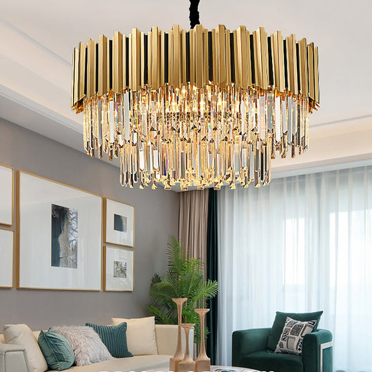 Modern Minimalist LED Crystal Chandelier for Living, Dining, or Bedroom