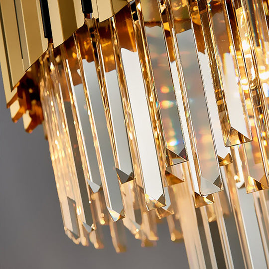 Modern Minimalist LED Crystal Chandelier for Living, Dining, or Bedroom