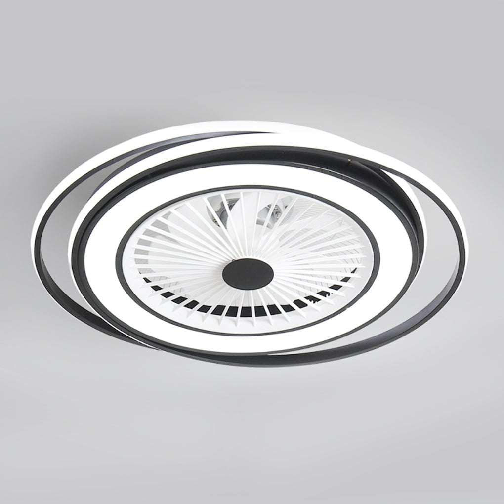 Modern Bladeless Ceiling Fan with Stepless Dimming LED for Bedrooms