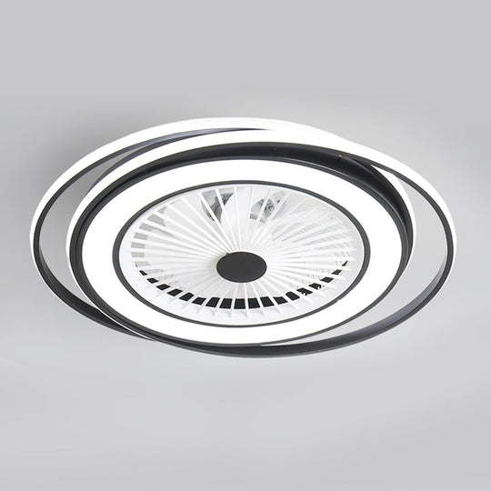 Modern Bladeless Ceiling Fan with Stepless Dimming LED for Bedrooms