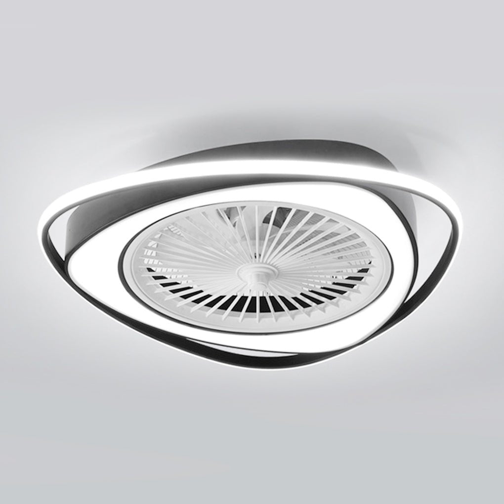 Modern Bladeless Ceiling Fan with Stepless Dimming LED for Bedrooms
