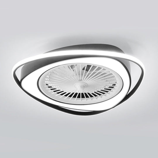 Modern Bladeless Ceiling Fan with Stepless Dimming LED for Bedrooms