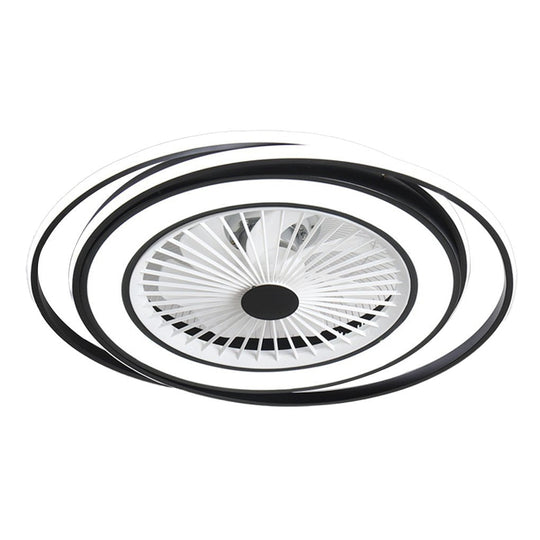 Modern Bladeless Ceiling Fan with Stepless Dimming LED for Bedrooms