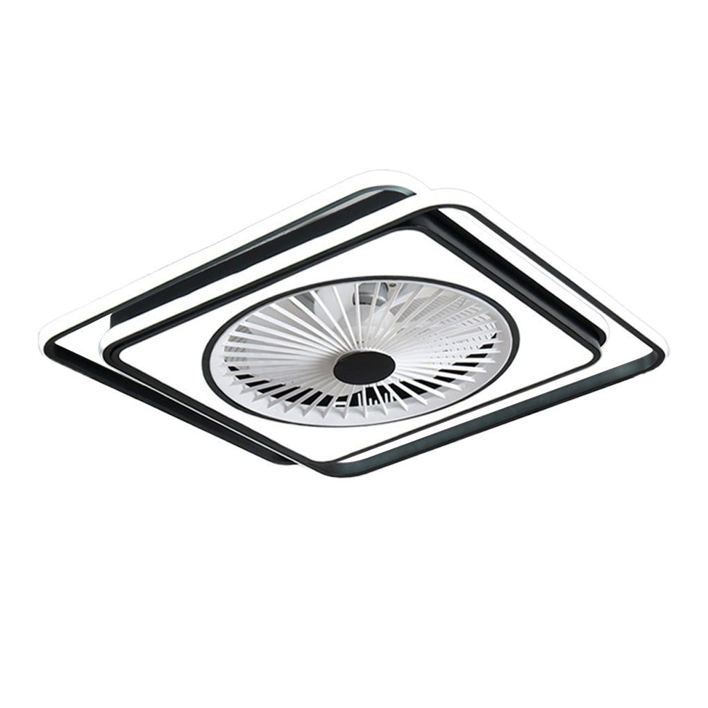 Modern Bladeless Ceiling Fan with Stepless Dimming LED for Bedrooms