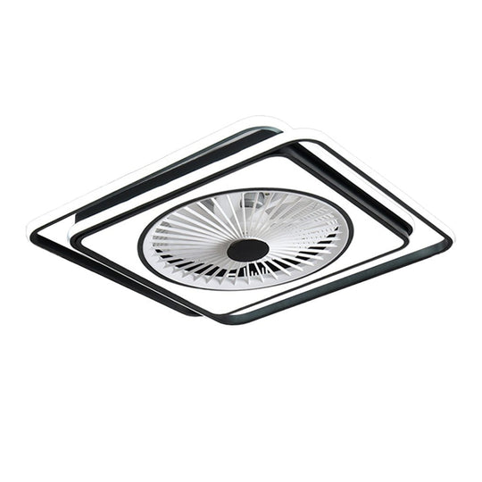 Modern Bladeless Ceiling Fan with Stepless Dimming LED for Bedrooms
