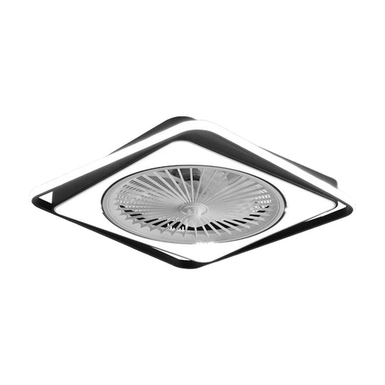 Modern Bladeless Ceiling Fan with Stepless Dimming LED for Bedrooms