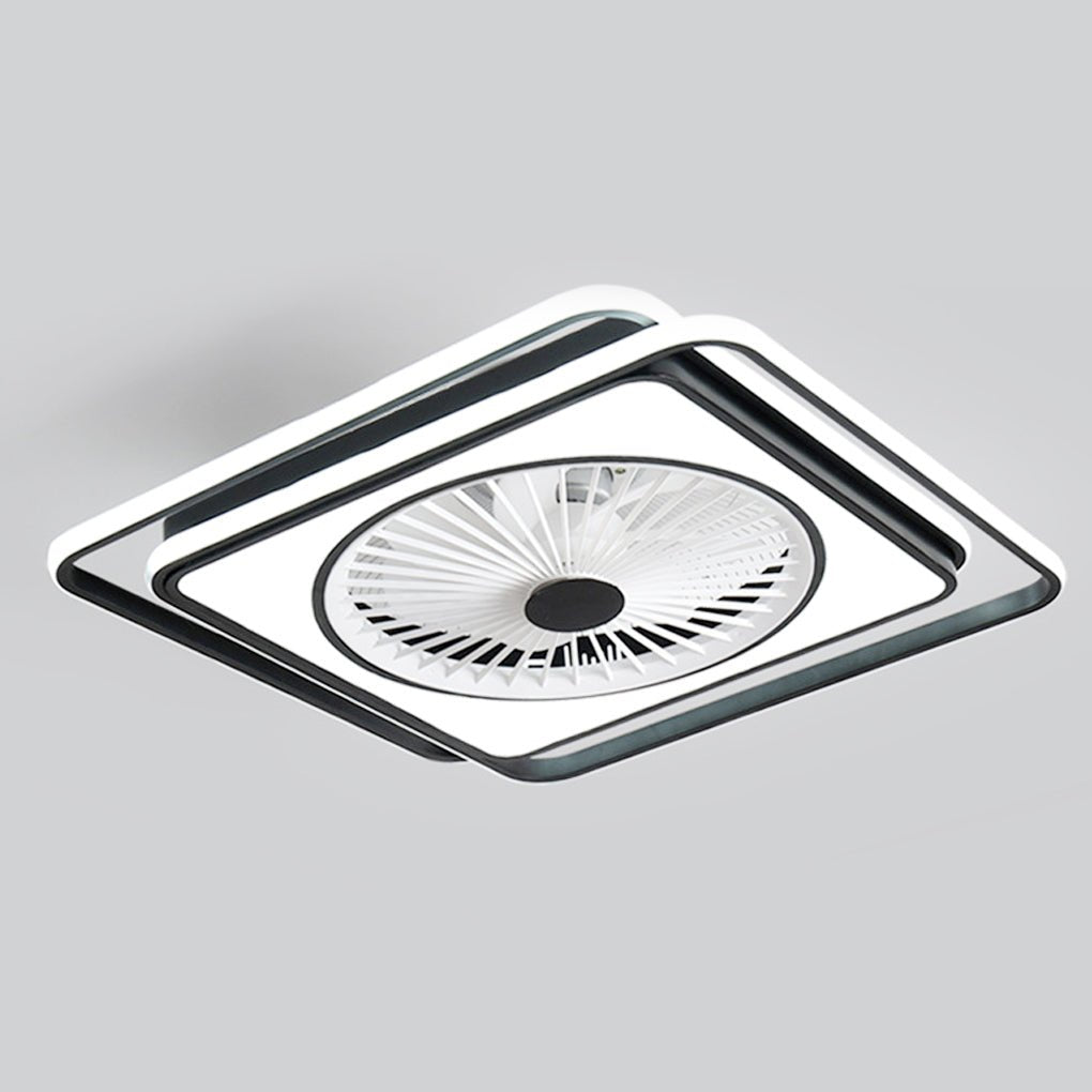 Modern Bladeless Ceiling Fan with Stepless Dimming LED for Bedrooms