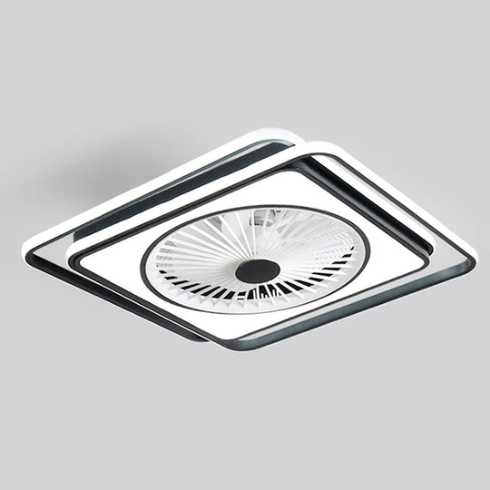 Modern Bladeless Ceiling Fan with Stepless Dimming LED for Bedrooms