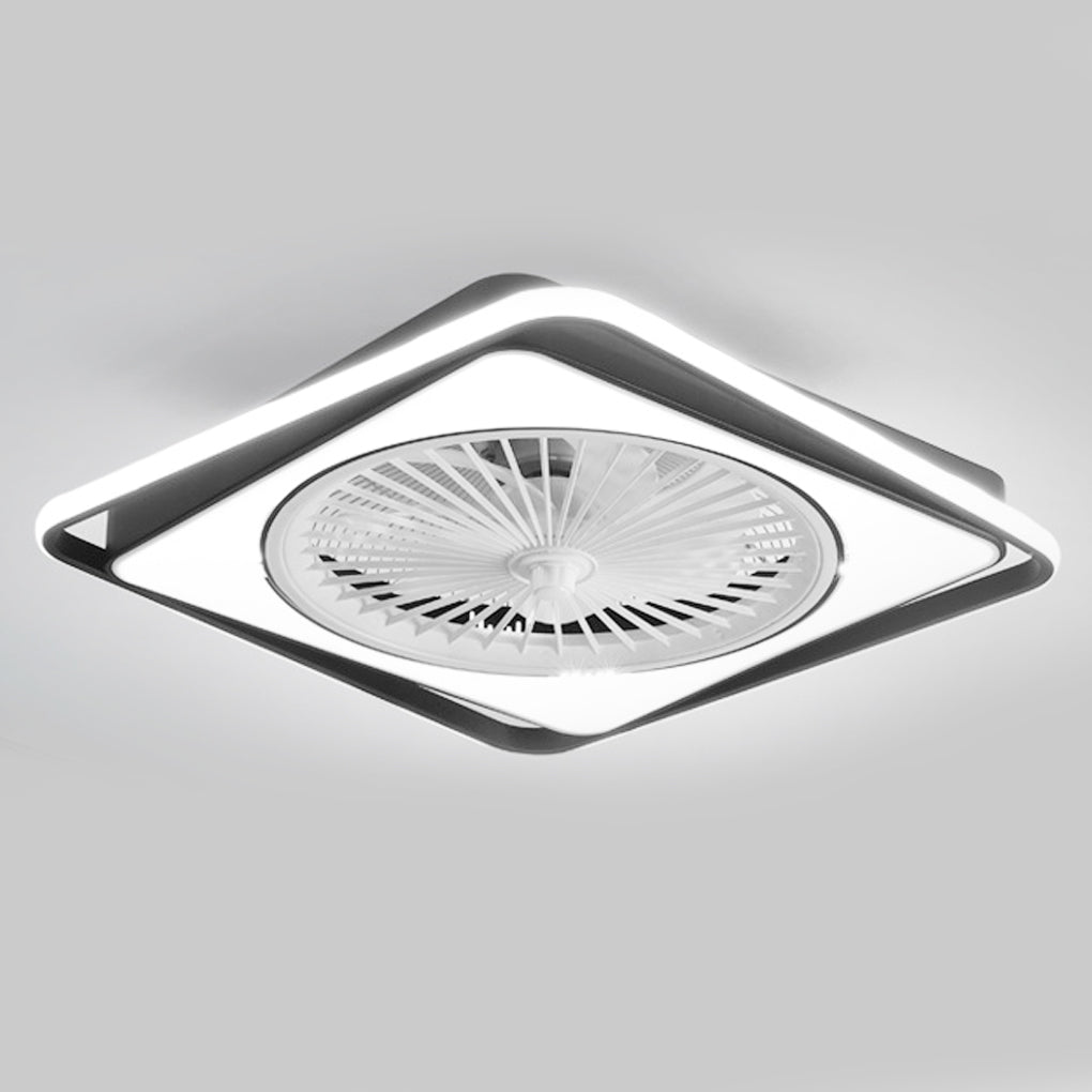 Modern Bladeless Ceiling Fan with Stepless Dimming LED for Bedrooms