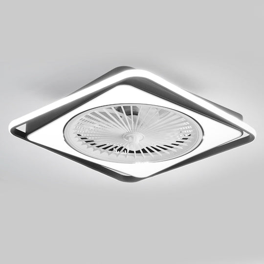 Modern Bladeless Ceiling Fan with Stepless Dimming LED for Bedrooms