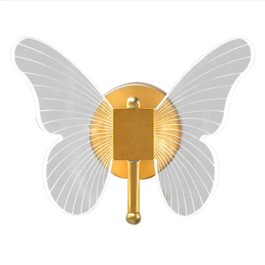 Modern Nordic All Copper Led  Butterfly Wall Lamp