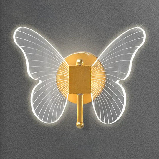 Modern Nordic All Copper Led  Butterfly Wall Lamp