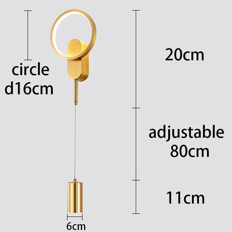 Modern Nordic LED Wall Lamp For Bedroom Black/Gold