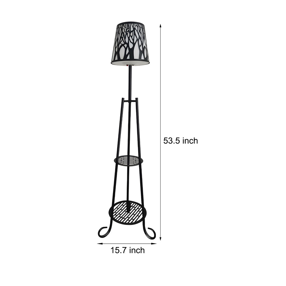 Modern Outdoor LED Floor Lamp with Shelves