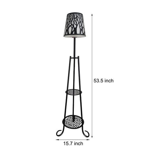Modern Outdoor LED Floor Lamp with Shelves