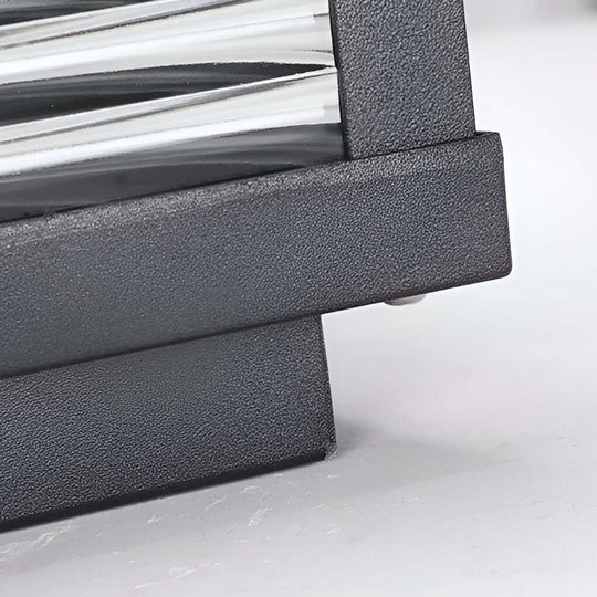 Square Ribbed Glass Outdoor Pier Mount Pillar Light