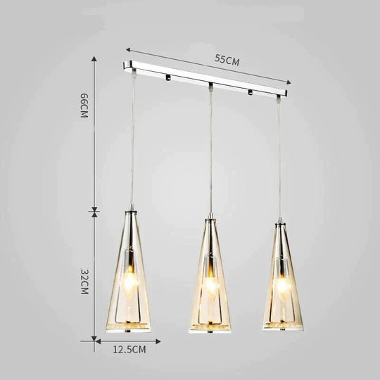 Modern Simple LED Chandelier Three Head Crystal Chandelier