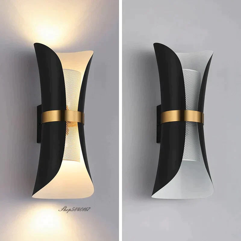 Modern Simple Wall Lamp Lights Scone for Bedroom Bathroom Black Gold