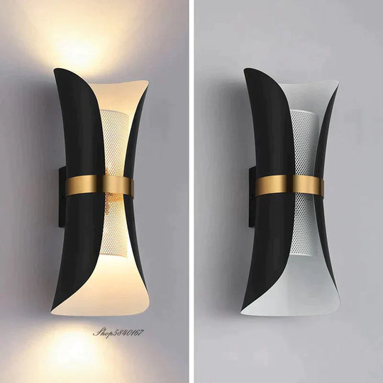 Modern Simple Wall Lamp Lights Scone for Bedroom Bathroom Black Gold