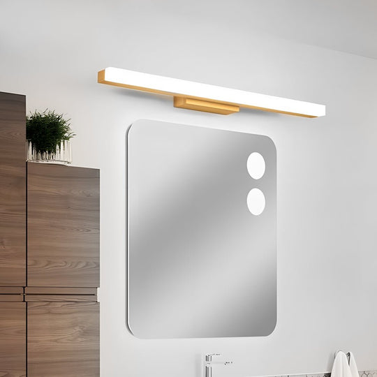 Modern Wooden LED Vanity Light Rectangular Wall Mount