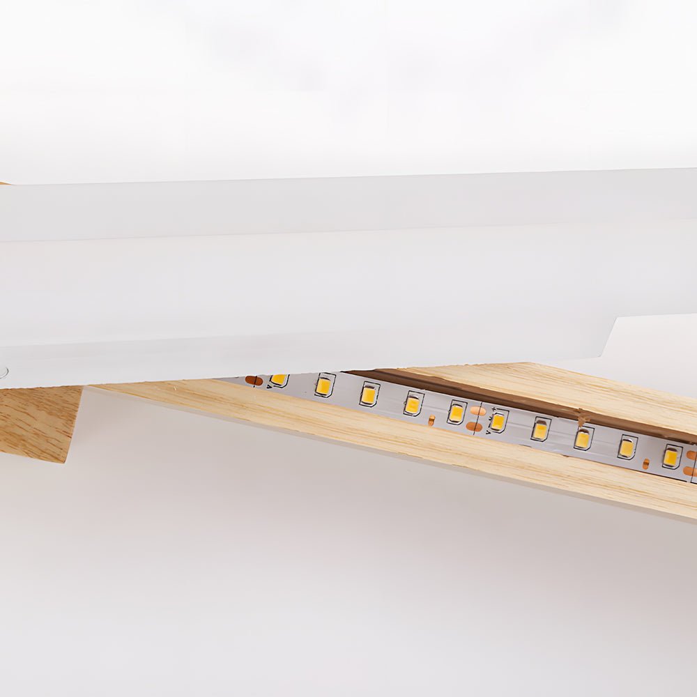 Modern Wooden LED Vanity Light Rectangular Wall Mount