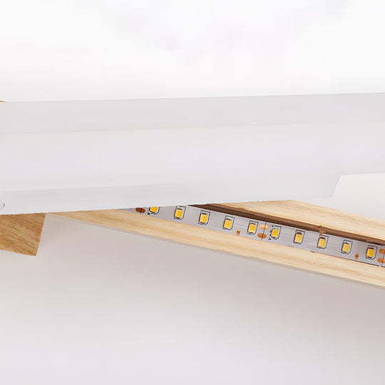 Modern Wooden LED Vanity Light Rectangular Wall Mount
