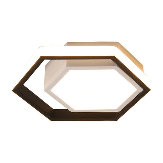 Hexagon Shaped LED Modern Flush Mount Ceiling Light