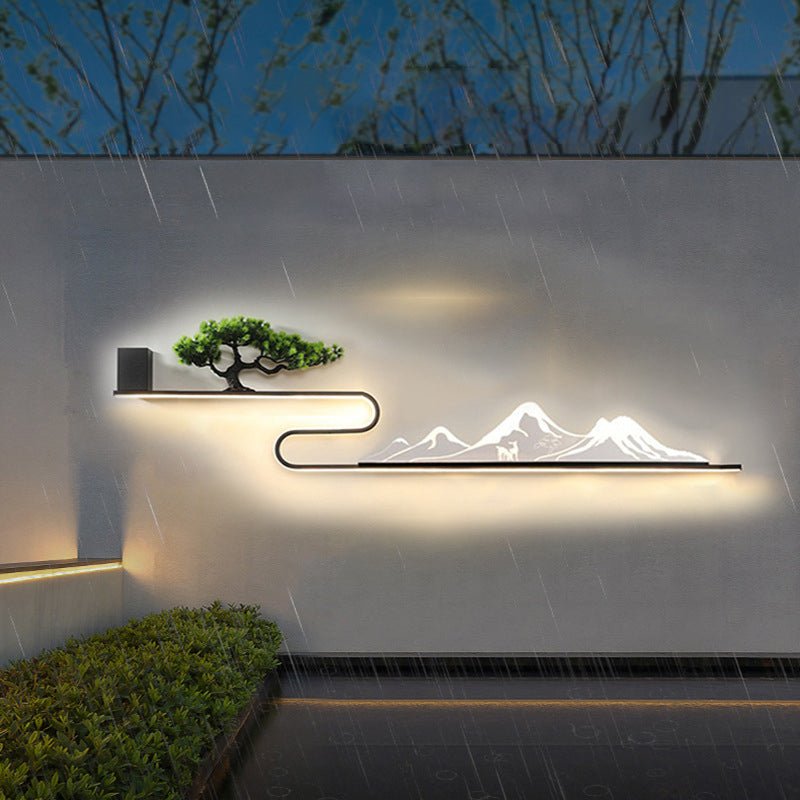 Mountain Scenery Waterproof LED Outdoor Wall Light