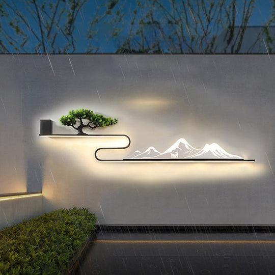 Mountain Scenery Waterproof LED Outdoor Wall Light
