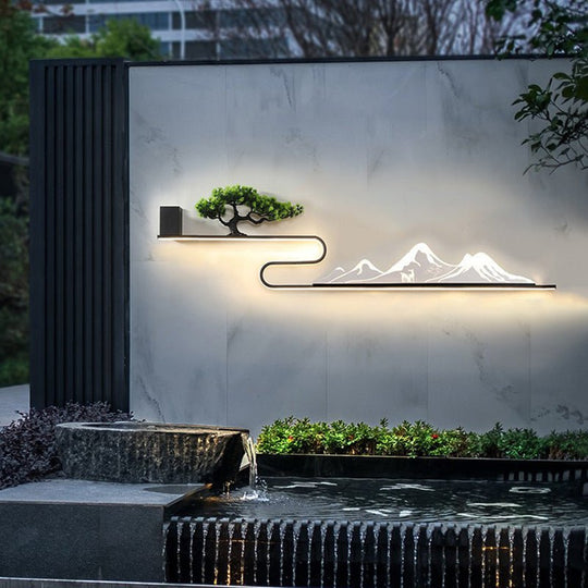 Mountain Scenery Waterproof LED Outdoor Wall Light