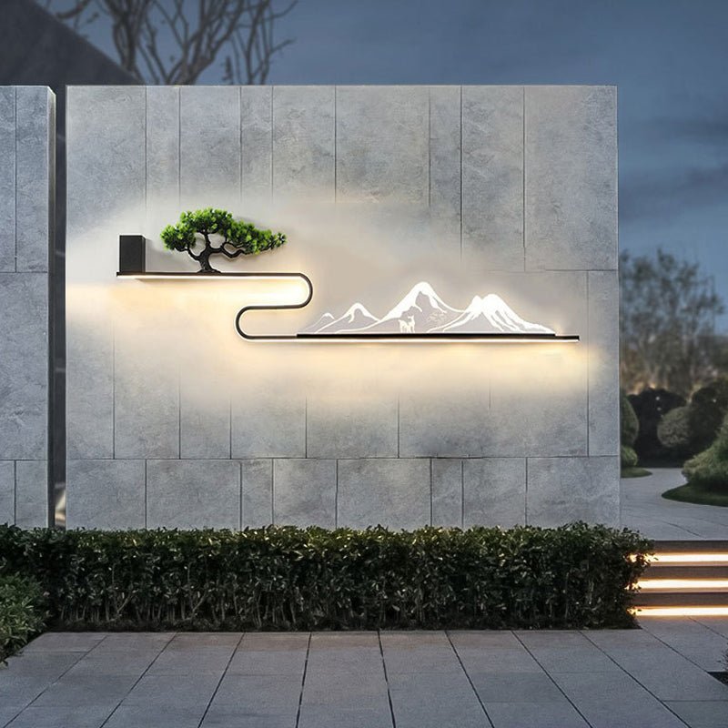 Mountain Scenery Waterproof LED Outdoor Wall Light