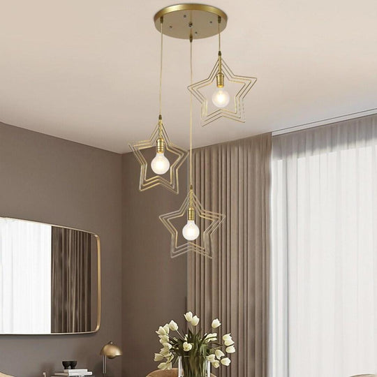 Multi Star Shaped Modern Metal Pendant Lighting
