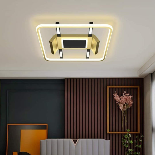 Square Metal Dimmable LED Modern Flush Mount Ceiling Light