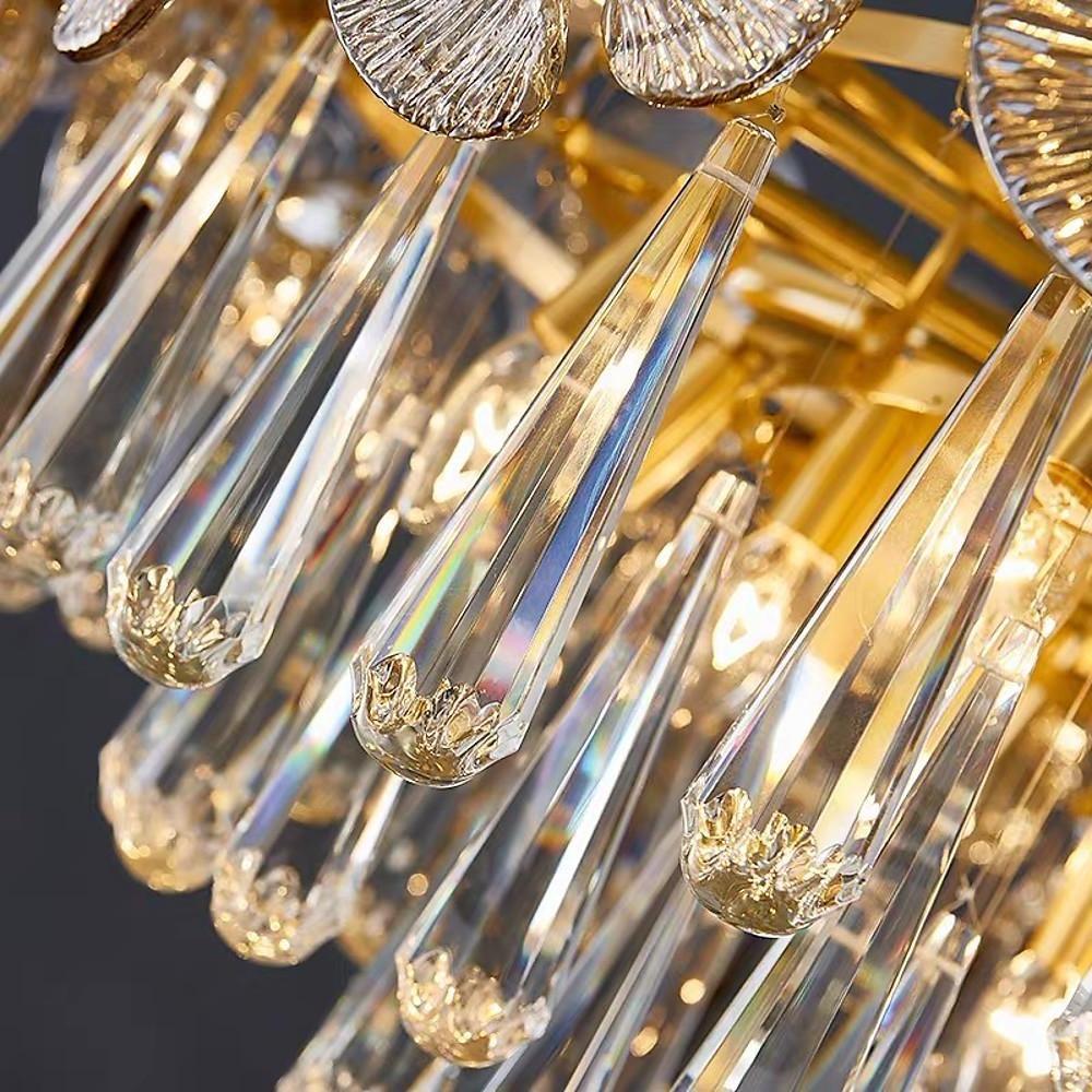 Candelabra Metal Crystal LED Flush Mount Ceiling Light