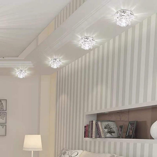 Electroplated Glass Flower Design LED Ceiling Light
