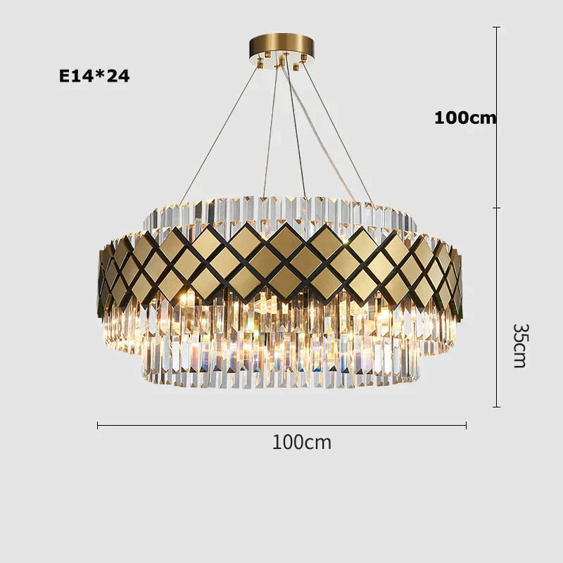 Neva 2 - Designer Alloy and Crystal LED Chandelier For Dinning Room Living room