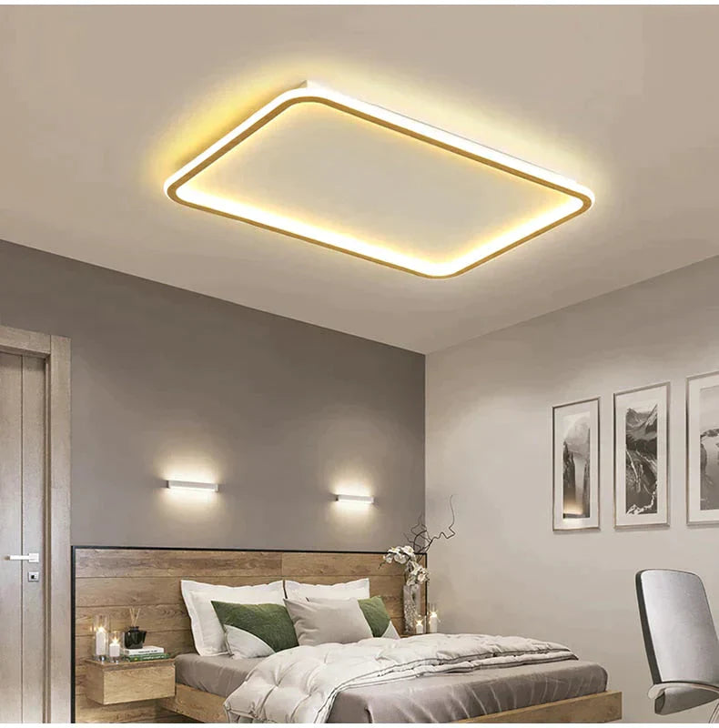New modern black,white ultra-thin led ceiling light rectangular, round bedroom lamp living room lamp led ceiling lamp