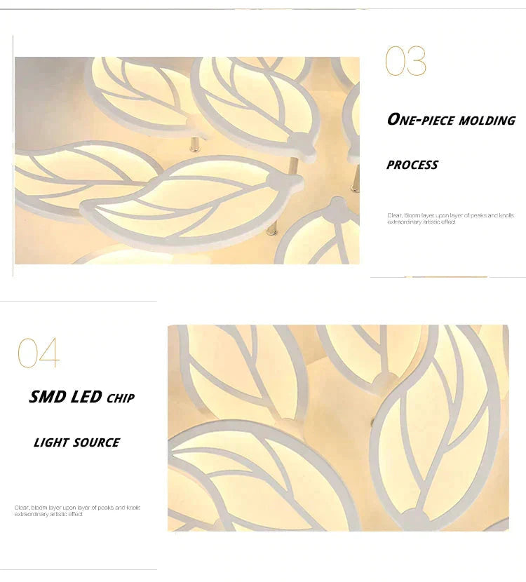 New Style Led Ceiling Light Leaf-shape For Living Room Study Room Bedroom Home Decoration Lamp Fixtures With APP Remote