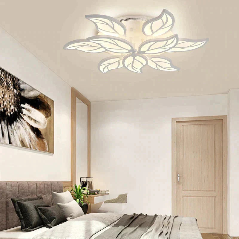 New Style Led Ceiling Light Leaf-shape For Living Room Study Room Bedroom Home Decoration Lamp Fixtures With APP Remote