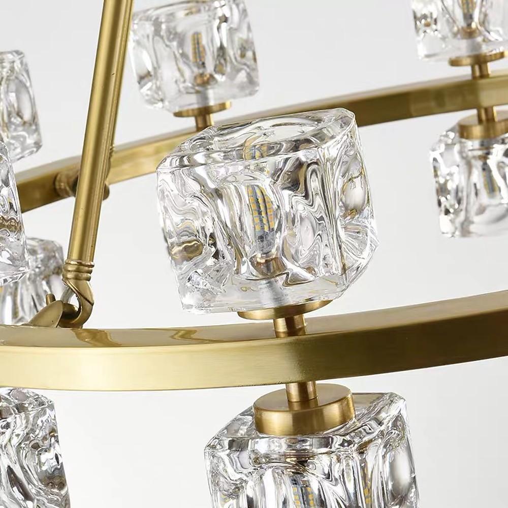 Circles Spotlights Industrial Brass LED Chandelier Ceiling Light