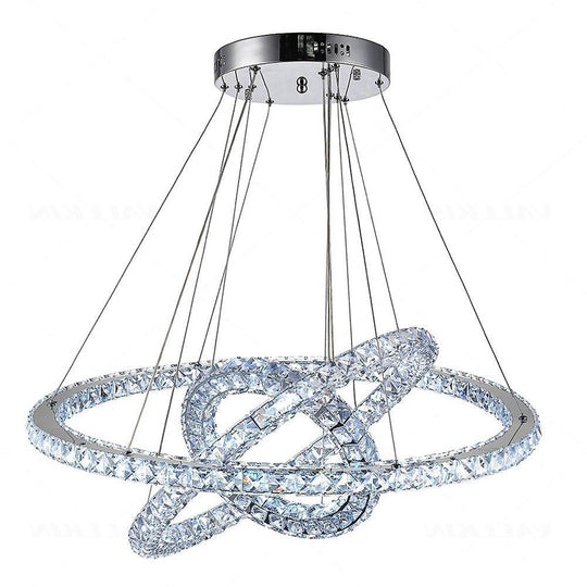 LED 3 Rings Gold Crystal Modern Chandelier