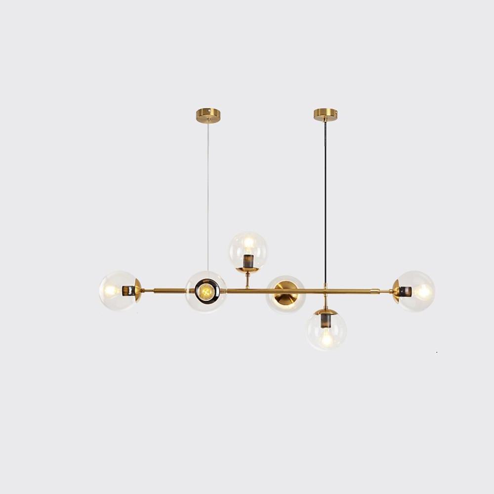 6-Glass Globe LED Electroplated Modern Chandelier