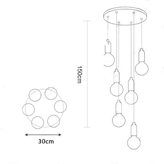 Acrylic Bubble Globe LED Modern Pendant Light Hanging Lamp Island Light