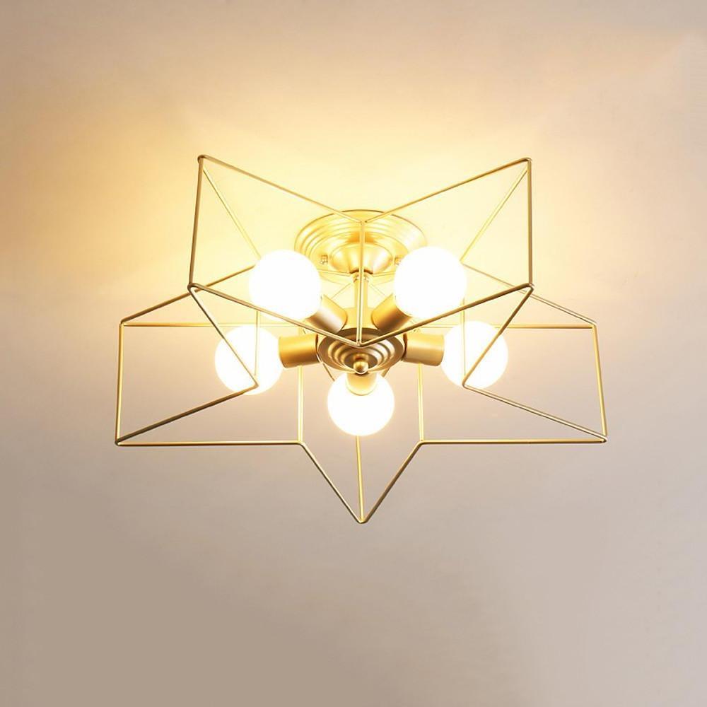 Unique Metal Star Design LED Modern Flush Mount Ceiling Light