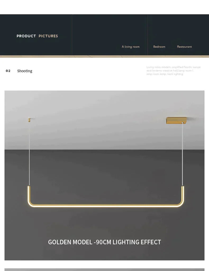 Nora - Linear LED Ceiling Chandelier