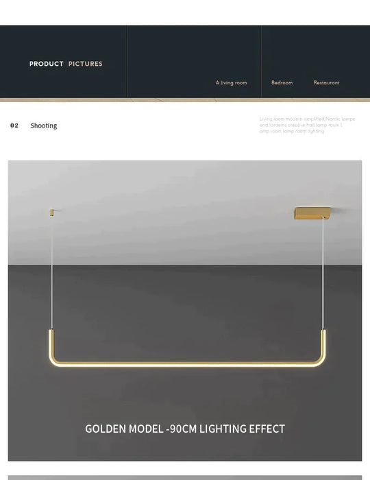 Nora - Linear LED Ceiling Chandelier